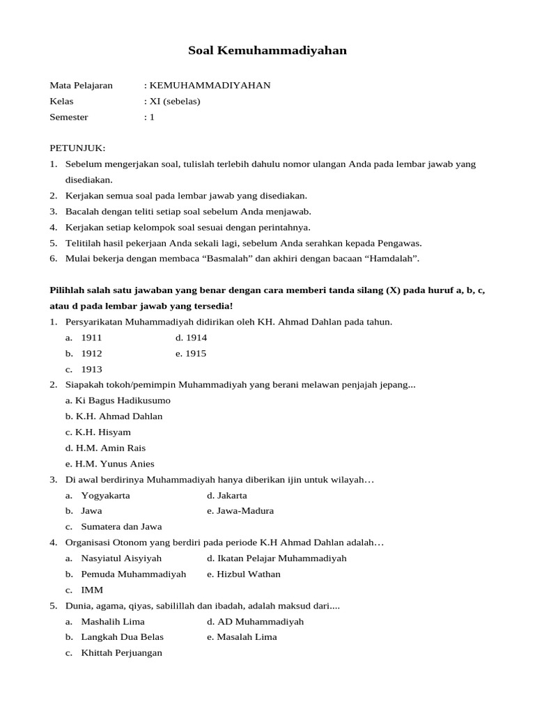 Rahasia Lolos Ujian! 50+ Soal Kemuhammadiyahan Kelas 11 Semester 1 yang Wajib Kamu Kuasai di 2026