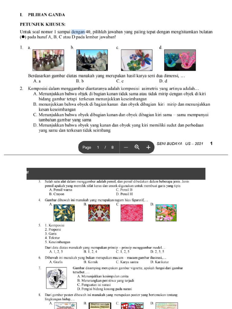 Soal Ujian Sekolah Seni Budaya Kelas 9 2021 PDF Soal Ujian Sekolah Seni Budaya Kelas 9 2021 PDF