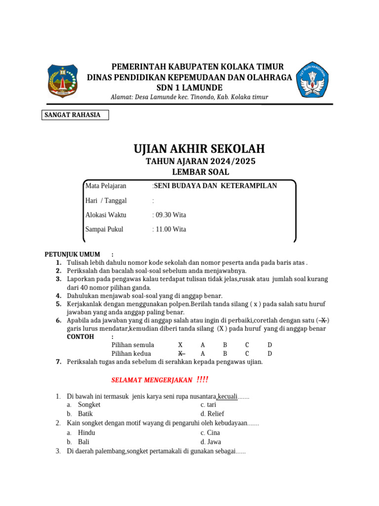 7 Rahasia Lolos Ujian Sekolah SBK Kelas 1 SD yang Jarang Diketahui Orang Tua Siswa