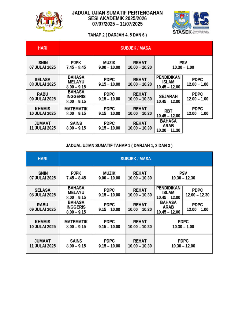 Akhirnya Terungkap Jadwal Resmi Ujian Sekolah Rendah 2025 Date yang Wajib Orang Tua Tahu